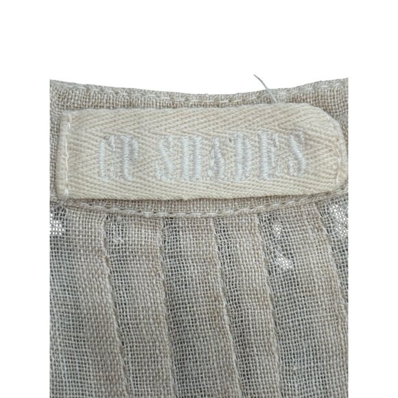 CP Shades Womens Linen V-Neck Pintuck Tunic Dress Cap-Sleeve Peach Beige Size S - Picture 4 of 8